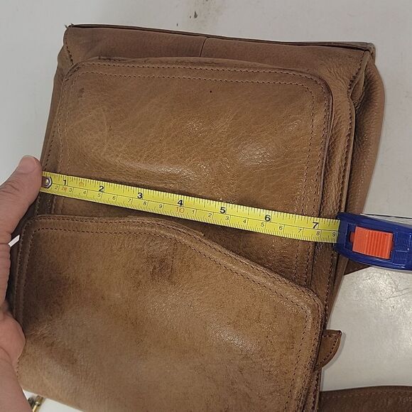 Fossil Messenger Leather Unisex Crossbody Bag - Picture 14 of 15